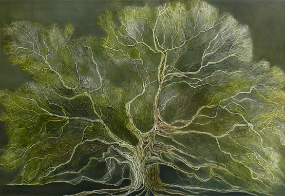 Green Oak Tree 58in x 38in